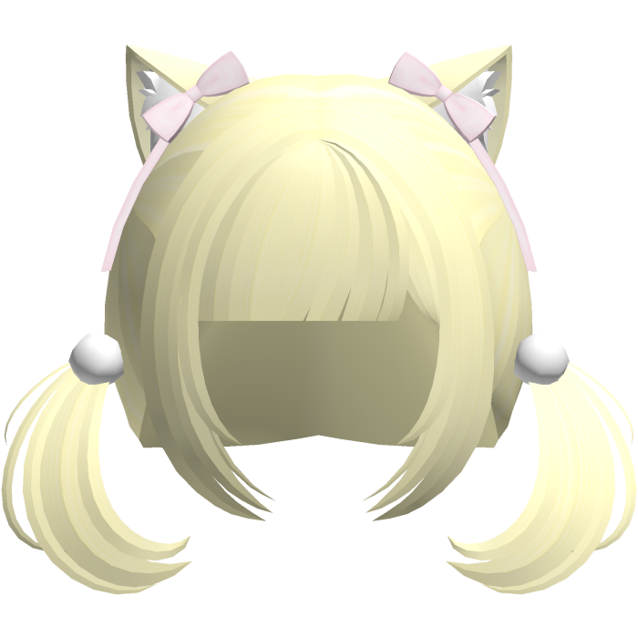 neko cat cute pigtails in creamy yellow