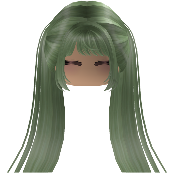 Cute emo y2k hair fluffy (green)
