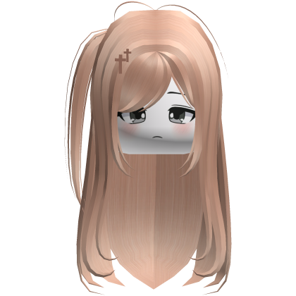 long blonde hair with ponytails&face & hairclips Roblox item
