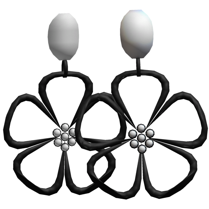 Black Flower Earrings 