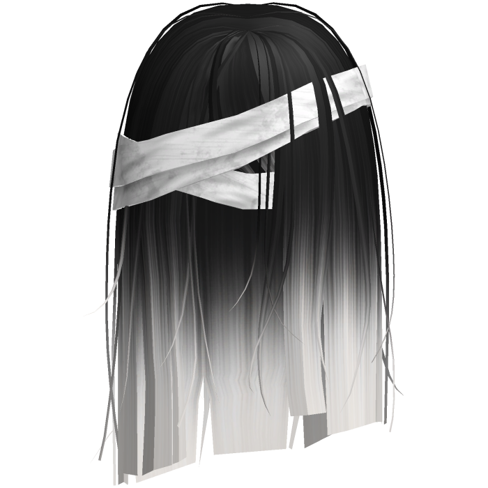 Horror Black White Short Hair w White Bandages