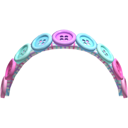 Purple & Pink Plaid Gyaru Headband W/ Buttons