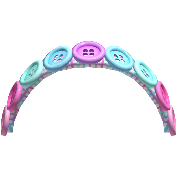 Purple & Pink Plaid Gyaru Headband W/ Buttons