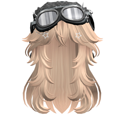 Blonde Long Straight Hair w/ Y2K Goggles Ushanka Roblox item