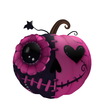 Pink Stitched Pumpkin Head