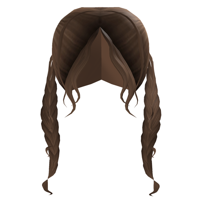 Braided Princess Pigtails Wavy In Brunette
