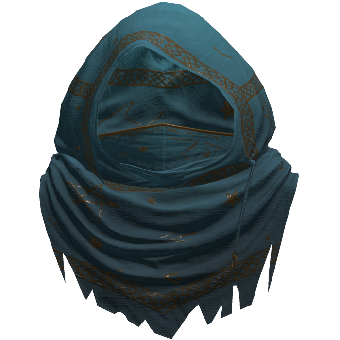 Blue Sorcerer Distressed Rune Hood
