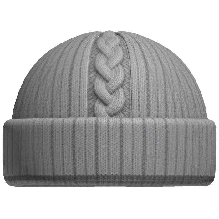 Grey Knitted Winter Beanie Cozy Cute Cable Hat