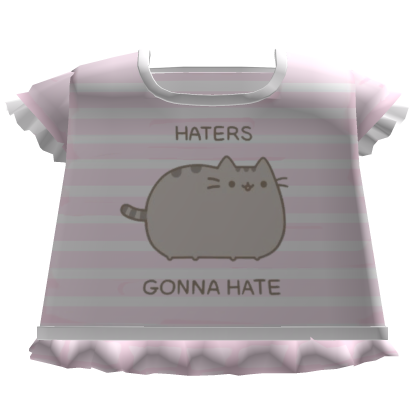 🧁haters gonna hate pusheen pink shirt kawaii cute Roblox item