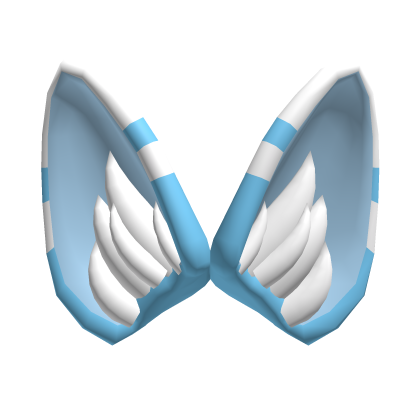 Blue & White Striped Kemono Ears Roblox item