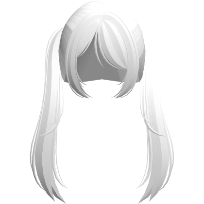 ♡ long curly cutecore pigtails in white ୧
