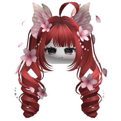Mystical Sakura Petal Pigtails (Red)