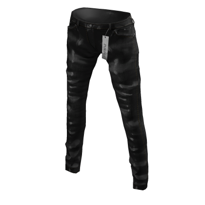 Designer Skinny Jeans - Distressed Black thumbnail