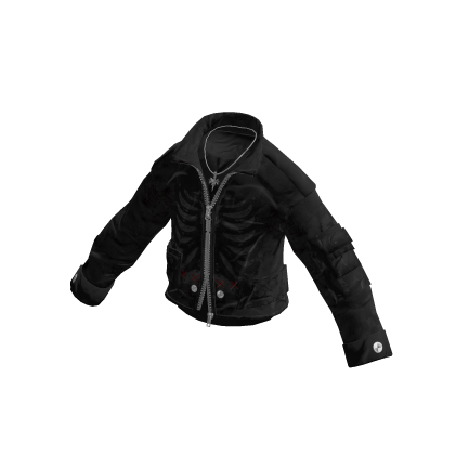 Skeleton Graphic Zip Jacket (Black)