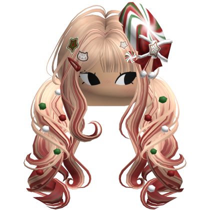 ♡ Christmas Peppermint Pigtails (Blonde & Red)