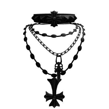 Gothic Cross Spike Emo Choker Black