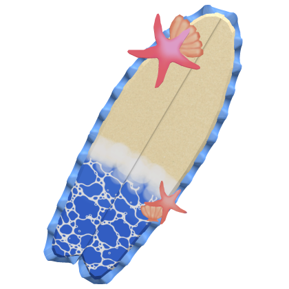 tropical sandy beachy surfboard ♡ MM2
