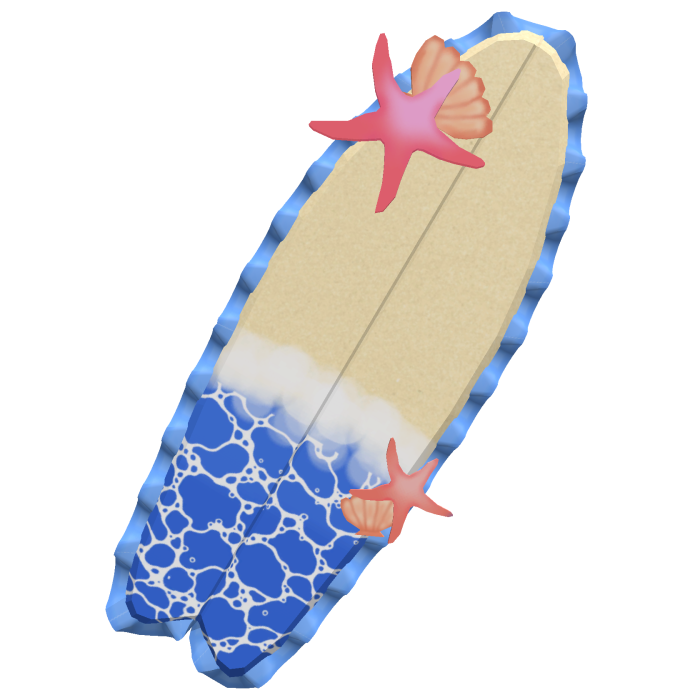 tropical sandy beachy surfboard ♡ MM2
