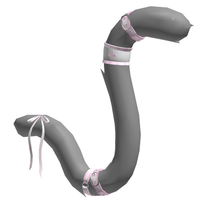 Gray Pink Ribbon Nurse Cat Tail Roblox item