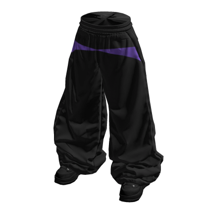 Black & Purple Designer Tracksuit Pants