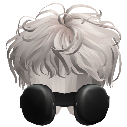 Curly Boy Hair w/ Headphones in Ash Roblox item