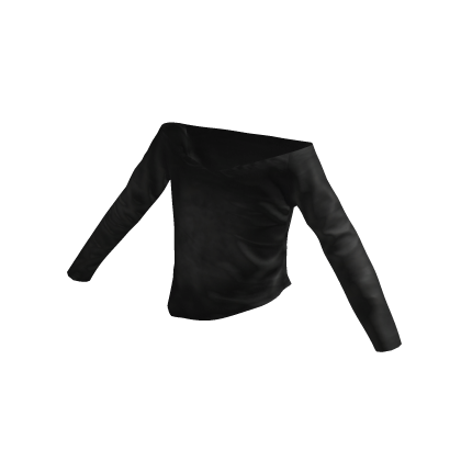 Black Off Shoulder Cute Aesthetic Cozy Top [PBR]