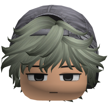 Messy Boy Hair w/ Hat & Serious face Roblox item