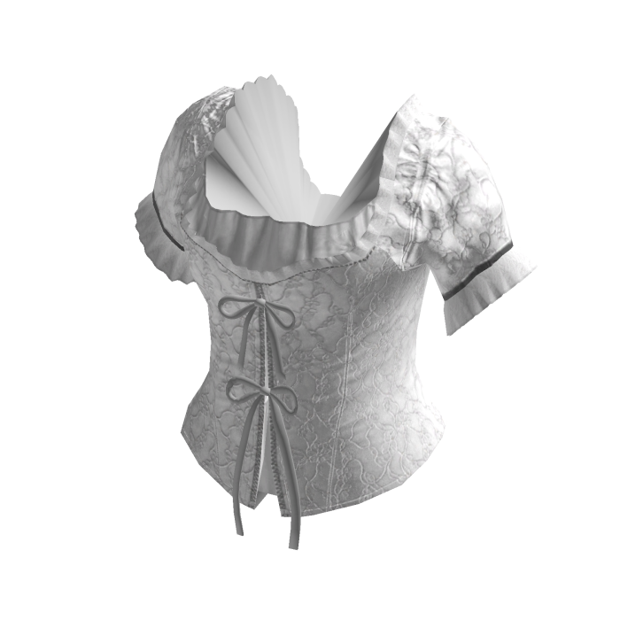 Floral Puff Sleeve Top with Ties (White)