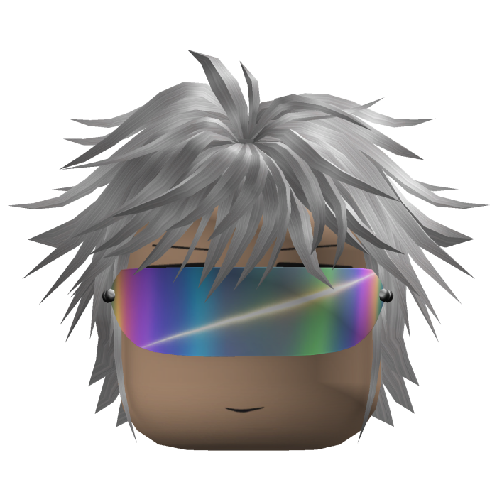 Spiky Anime Hair w/ Visor (Silver)