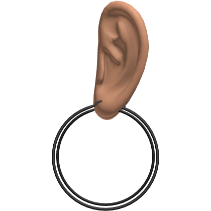 Black Thin Hoop Earrings Ears