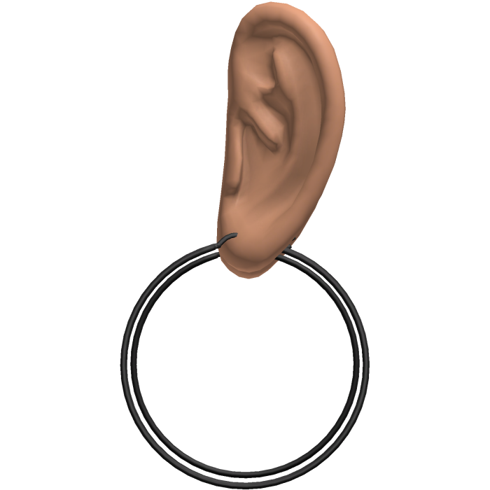 Black Thin Hoop Earrings Ears