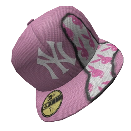 NY x PB Pink Fitted Cap | Sideways | Roblox Item - Rolimon's
