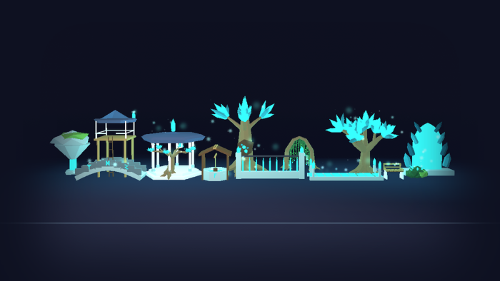 Low Poly Fantasy Pack x60 Crystal Tree Portal Rune preview 2