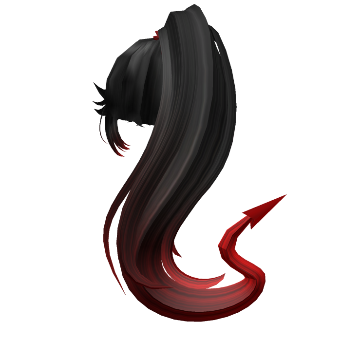 devil ponytail - black & red