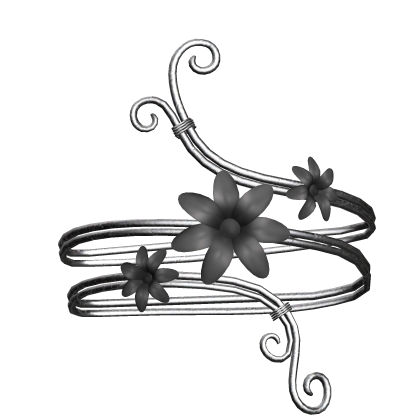 3.0 Black and Silver Flower Arm Band Bracelet