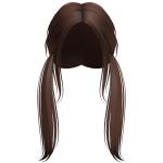 Long Scruffy Messy Wispy Pigtails (Brown)