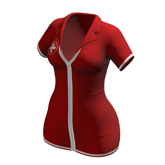 Red Nurse Dress Halloween Uniform Costume Horror