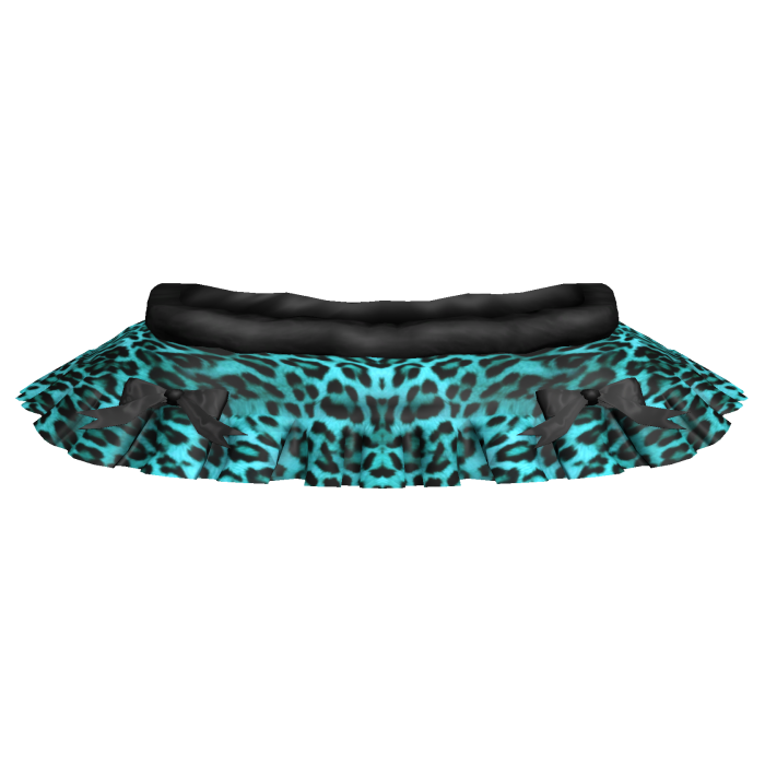 Cyan Leopard Skirt w Silk Bows