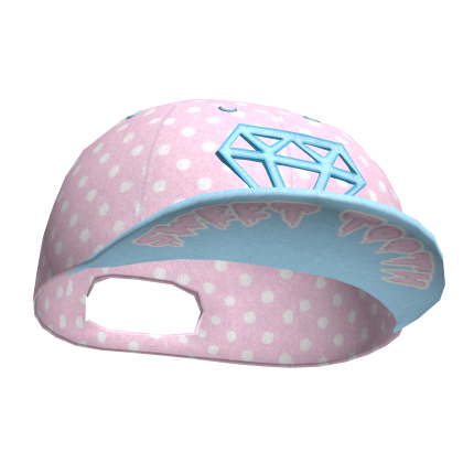 ♡ pastel pink polka dot stackable diamond snapback
