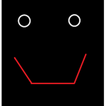 Black weird creepy face