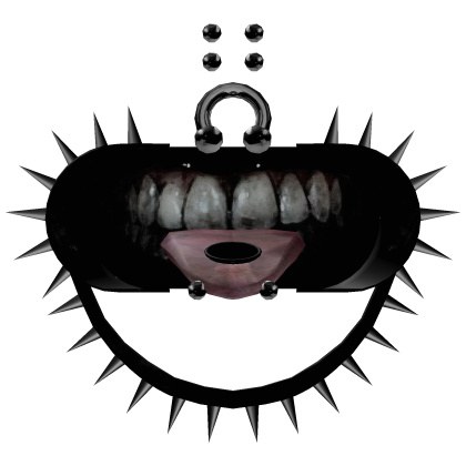 black emo gothic cheek retractor piercings tongue Roblox item