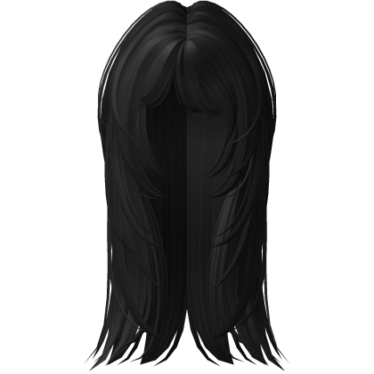 layered anime moe emo messy hair (black) Roblox item