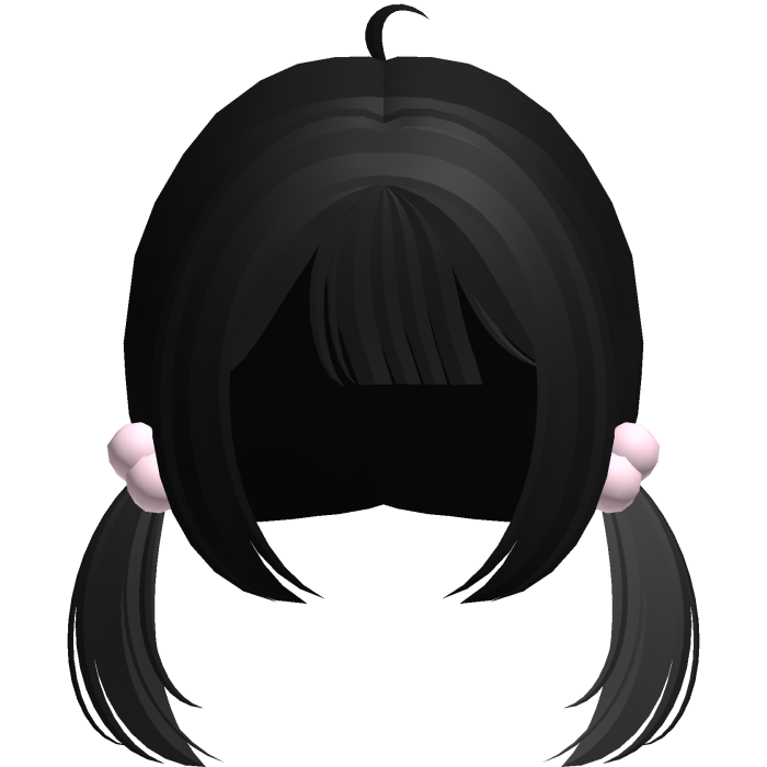 black cutecore mini twin tail pigtails