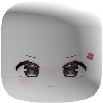 ♡꒰ sweet soft eyes angry face mask white Roblox item