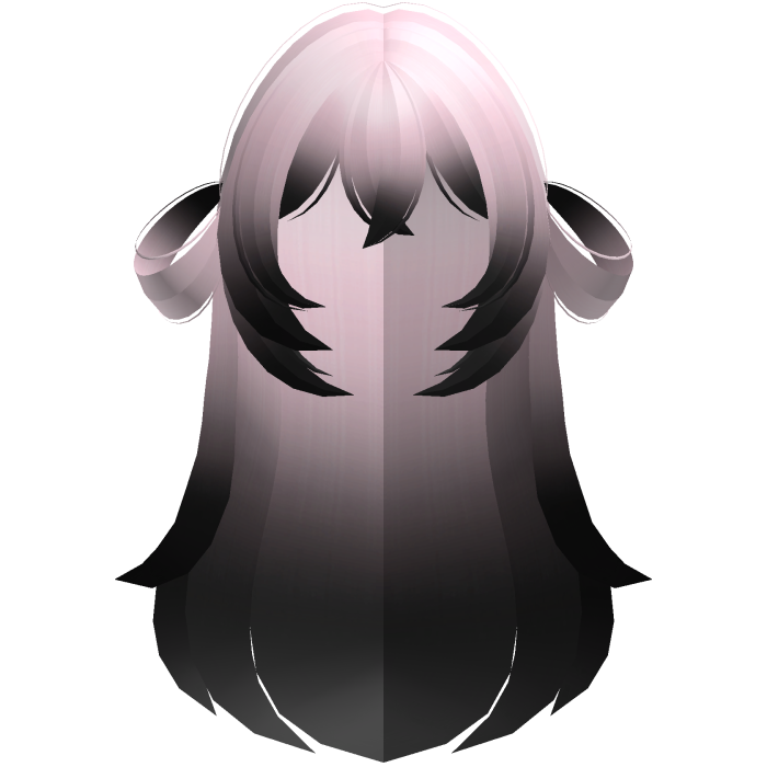 moe long fluffy side bun hair pink black
