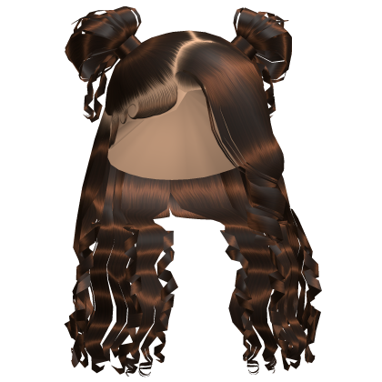 ☆ Brown Half Up Half Down Curly Buns  Roblox item