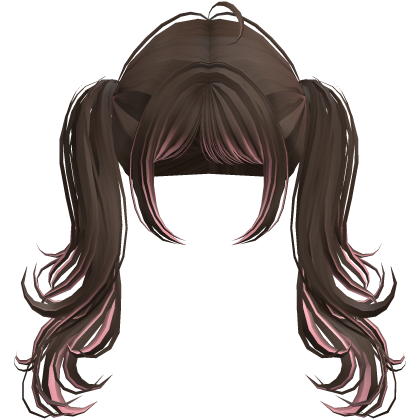 Flowy Long Igari Lolita Pigtails (Brown&Pink) Roblox item