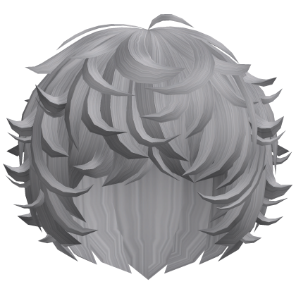 cute kawaii gray messy swirly curly fluffy hair