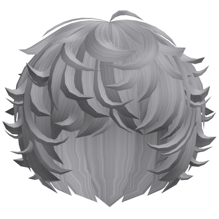 cute kawaii gray messy swirly curly fluffy hair