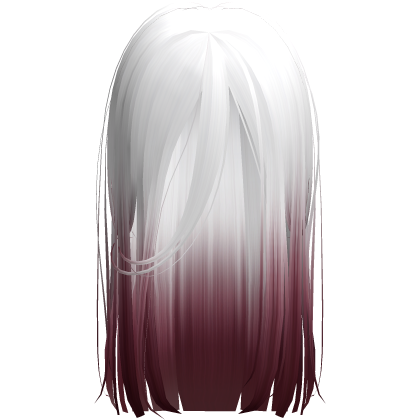 Long Messy Goth Horror Hair In White Red
